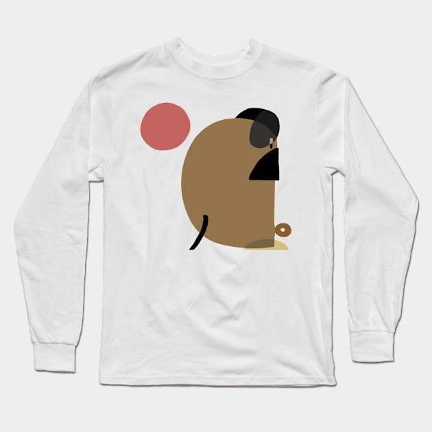 Abstract Pug Yoga Long Sleeve T-Shirt by huebucket